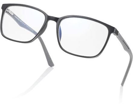 ZENOTTIC Occhiali con Filtro Luce Blu, Occhiali da Lettura Uomo con Montatura TR Quadrata, Antiriflesso per Sport e Computer Nero 1.5 Dioptres