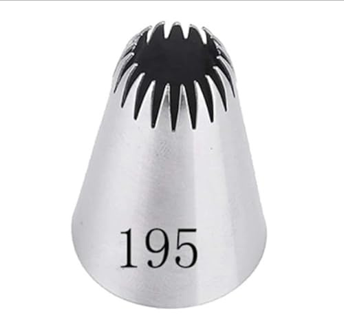 JUSKAQZYI Beccuccio for glassa in Acciaio Inossidabile 195, Grande beccuccio Decorativo a Stella Aperta, Strumenti da Forno for Crema al Burro, glassa, Cupcake