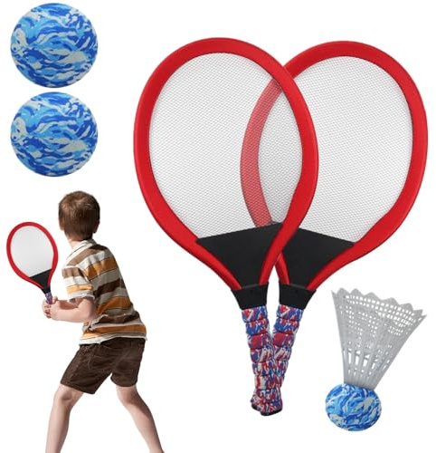 Tennis and Badminton Racket – 54 x 27,5 cm Lightweight Sport Racket Set, High-Tension String Design mit Non-Slip Grip, Outdoor Indoor Training Practice Game