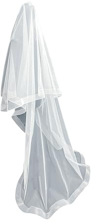 Bridal Veil with Floor Length 2 Layer Wedding Bride Accessory for Bride Photography and Cathedral Wedding Ceremony Floor
