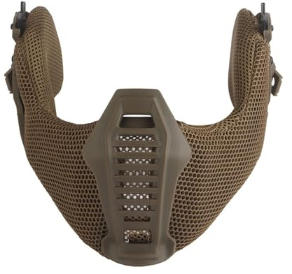 Aktualisierte Version Zubehörset for Taktische Helme Netz-Mundschutz Und Ohrenschützer for Wendy 3.0-Helme Ideal for Airsoft CS Army(Brown)