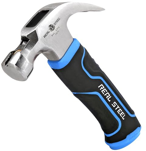 Real Steel Small Claw Hammer 8 Oz Mini Framing Hammer for Women Kids Camping with Magnetic Nail Starter 0515