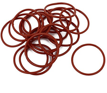 sourcing map 20 Stück 26mm x 1.5mm Rot Silikon-Gummi Dichtung O Ring Kit Dichtringe de
