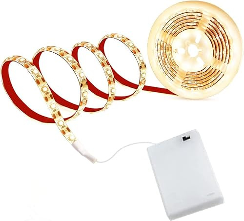 Cuzile Batterie betriebene LED Streifen Licht Für Flexibler Lichtleiste SMD 5050 LED TV-Hintergrundbeleuchtung 5v (100cm / 3.3ft, Warmweiß)