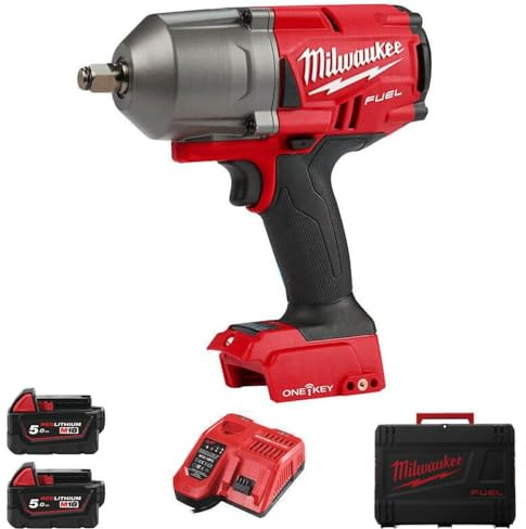 Milwaukee MWM18ONEFHIWF34-502X M18 One Key 3/4 Drive High Torque Gun Kit, 18 V, Multi