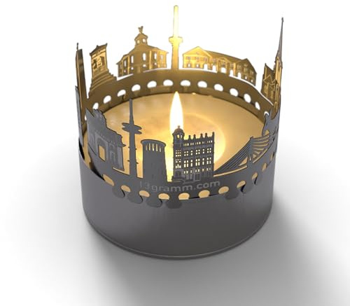 Wesel Skyline Schattenspiel – Zauberhaftes Kerzenlicht mit Silhouette-Projektion | Souvenir für Wesel-Fans | Magisches Lichtspektakel | Geschenkidee