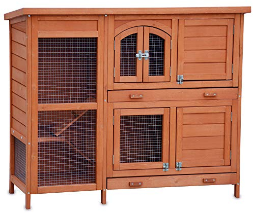 zooprinz brandneuer Hasenstall Krümmel - ideal für draußen, auch im Winter für Deine Lieblinge perfekt - Besonders einfach und schnell zu reinigen - Kleintierstall