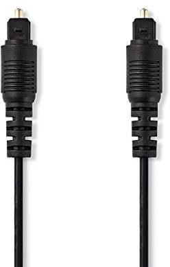 NEDIS Optical Audio Cable | Toslink Male | Toslink Male | Round | PVC | Black | Hanger 1.00 m 1.00 m