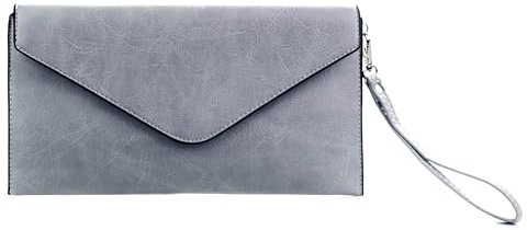 Wedmay Große Clutch-Tasche für Damen, Umschlag-Stil, Handgelenkriemen, Abendtasche