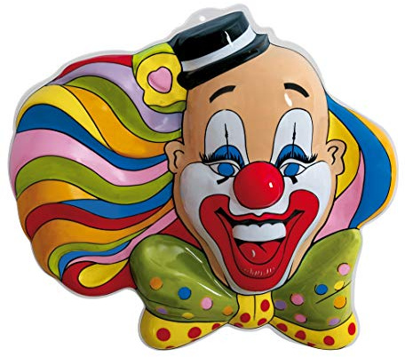 KarnevalsTeufel Wand-Deko Clown Wandbild extra bunt und groß 3D ca. 54 cm hoch für Fasching, Karneval, Party