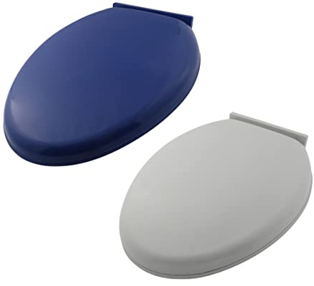 Abattant WC en plastique gris et bleu