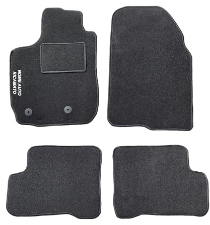 Auto Accessori Lupex | Set 4 Pezzi Tappetini Auto Compatibili con Duster | Tappeti Sagomati in Moquette con Ricamo Lato Guida | Fondo Antiscivolo | Anteriori e Posteriori