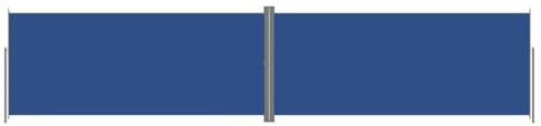 vidaXL Toldo Lateral Retráctil Jardín Separador Terraza Balcón Pantalla Solar Viento Enrollable Función Retroceso Automático Azul 220x1000 cm