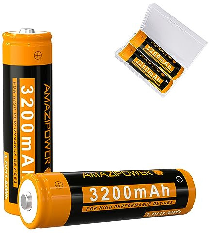 Piles Rechargeables 3.7V, Batterie NiMH 3200mAh, Batteries Haute capacité pour Lampe Frontale LED, télécommande, Voiture télécommandée ZC