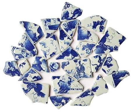 Tesselles mosaique Carreaux de céramique 14oz/397g (21-24 pièces) carreaux de mosaïque en céramique carreaux de processus de bricolage Mosaique verre (Color : Blue and White 11)