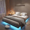 Stonebroo Bettgestell 90x200cm mit Lattenrost, Bett mit Led, Floating Bed Frame, Modern Metallbett, Robust, Metall Doppelbett Schwarz (ohne matratze)