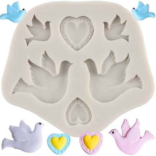 MINFEIDMS Silikonform Kommunion Taube Fondant Formen | Kuchen Dekorieren Cupcake Topper Süßigkeiten Schokolade Gummipaste Polymer Clay