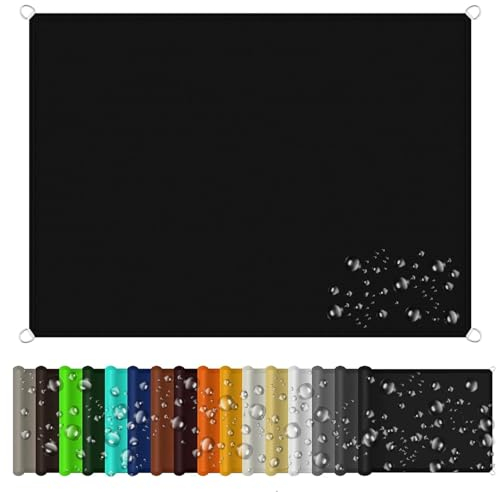 Sonnenschutz inkl Befestigungsseile 3 x 7.5 m Wetterschutz Sonnenschutz Markisenstoff Markise 98% Uv-Schut Wetterschutz mit Seil für Garten Terrasse Outdoor Camping, Schwarz
