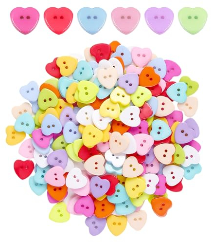 100 Stück Liebesknöpfe, Doppelloch-Nähknöpfe, Strickjacken-Babyknöpfe, Knöpfe Für Bekleidungszubehör, Knöpfe in Verschiedenen Farben Zum Nähen Und DIY-Dekoration (12,5 mm)