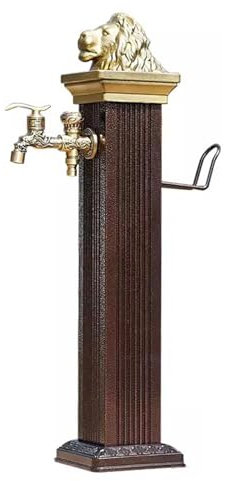 Wasserzapfsäule Garten Bodenmontage Für Wasserhahnsäule Für Den Außenbereich, Bewässerungsbrunnenpfosten/Schlauchhalter Aus Aluminiumlegierung Für Die Dekoration Von Gartenterrasse Und Villa(H 28.3inc