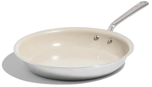 Made in Cookware - 12 CeramiClad Non Stick Frying Pan (Stainless Handle) - 5-Ply Stainless Clad with Stay-Cool Handle - Professional Cookware