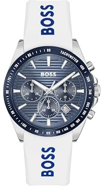 BOSS Chronograph Quarz Uhr für Herren Kollektion Strike Chrono mit Edelstahl- oder Silikonband