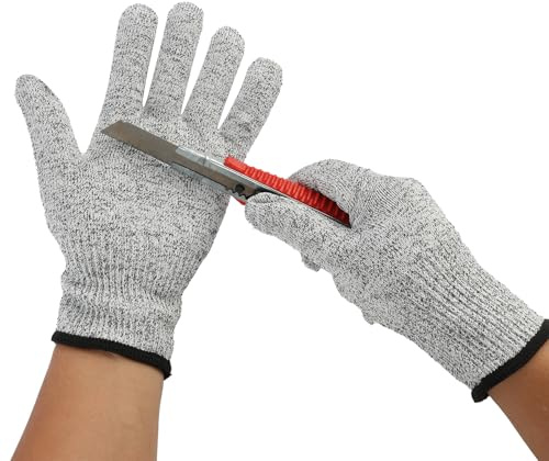 Cut Resistant Gloves,Cut Proof Gloves Level 5 Protection,Kevlar Gloves Food Grade,Protective Work Glove for Meat Cutting,Mandolin Slicing and Fish Fillet,EN 388 Certified (M,22cm)