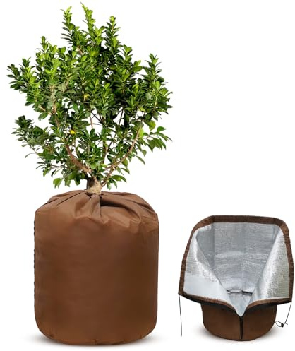 JJKOL Topfschutz Pflanzen Winter 70x45 cm, Winterschutz für Kübelpflanzen, Thermo Topfschutz für Pflanzen, Pflanzkübel Winterschutz für Pflanzen, mit Reißverschluss und Kordelzug, Wurzeln Halten Warm
