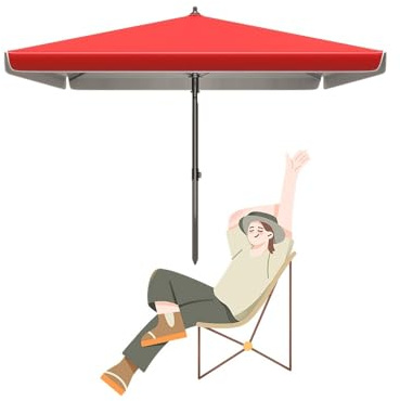 Ombrellone da esterno portatile 2 x 2 m quadrato e 2,2 x 2,7 m ombrellone da mercato – Altezza regolabile ombrellone da spiaggia per giardino terrazza e patio uso