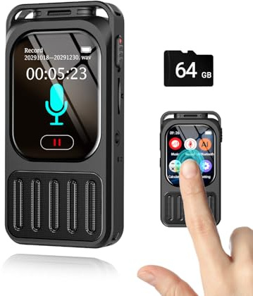Digital Voice Recorder with Playback, Vormooi 64GB 100Hrs HD Recording Device with 2 Touchscreen, Noise Reduction, Password, MP3 for Meetings Interviews Lectures