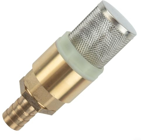 Honseadek Messing-Fuß-Saugnapf, 2,5 cm, Rückschlagventil für Garten, Stahlschlauchanschluss, 19 mm, 25 mm, Edelstahl-Bewässerungsfiltersieb (1,9 cm Ventile, Durchmesser 19 mm)