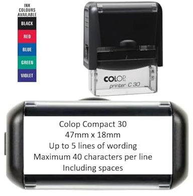 Personalised Custom Made Self-Inking Business Company Address Rubber Ink Stamp - 48mm x 18mm,up to 5 Lines