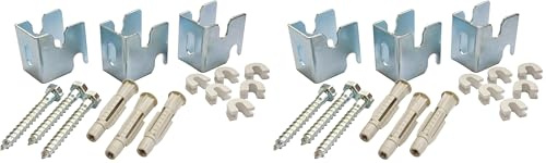 SOMATHERM FOR YOU, Kit de Fixations pour Radiateur Acier Lamellaire - 3 Fixations, 3 Vis (8x60 mm), 3 Chevilles (10x60 mm) - Installation Sécurisée et Durable, Facile à Installer (Lot de 2)