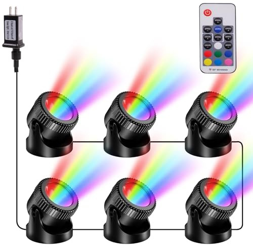 POPOSOAP RGB Unterwasser-Teichleuchten mit Timer, 20 dimmbare Farben