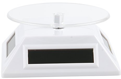 TRIXES White Solar/Battery Powered Rotating Stand Product Display Art Jewellery Exhibition Photography