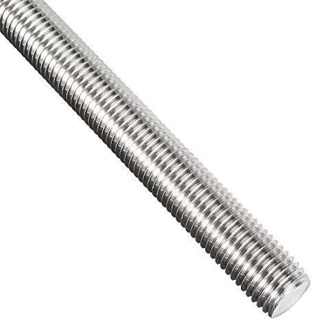 sourcing map M20 x 500mm Vollgewindestange Gewindestange Gewindebolzen Gewindestab 304 Edelstahl Rechtsgewinde Silberton