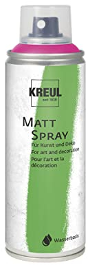 KREUL 76317 - Farbspray pink, 200 ml, klassisch matte Sprühfarbe auf Wasserbasis hochpigmentiert und wasserfest styropofest für Innen und Außen