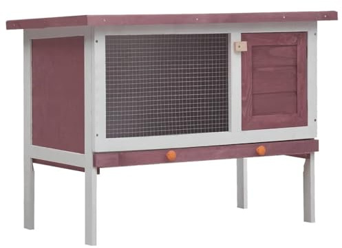 vidaXL Holz Kaninchenstall 1 Ebene Braun Kleintierhaus Hasenstall Kaninchen
