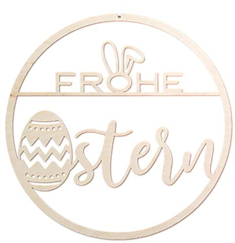 Türkranz für Ostern - DIY Osterkranz aus Holz - Osterdekoration der Haustür & Wand