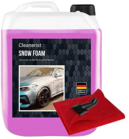 Cleanerist 10 Liter Snow Foam PINK I Konzentrat | Autoshampoo auch für Wohnwagen & Caravan | Autowäsche I Foamer I Aktivschaum I inkl. Ausgießer & Microfasertuch