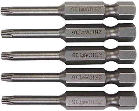 ZHIDA Torx TX15 Schraubendreher-Bit-Set T15 2 Zoll lang (50 x T15 5 Stück)