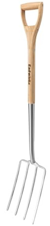 Eadwiella Pitchforks for Gardening Compost Digging Spading Cultivating Aerating Garden Fork Heavy Duty Yard Fork Gardening 4 Prong Compost Spade Fork 43 Inch Steel Pitchfork with D-Handle