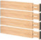 Vinsani Bamboo Drawer Dividers Set of 4 Expandable Drawer Organiser Expandable Adjustable 42-56 cm Spring-Loaded Drawer 2.4in High Separator Partitions for Kitchen Utensils Clothes Tools Home Office