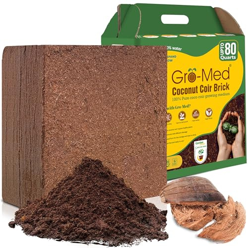 Gro-Med Organic Coco Coir Block Enriched with Plant Food Potting Soil 11 lb