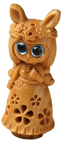 Garneck DIY Holzfigur Mädchen Charm Anhänger Für Schlüsselanhänger Und Halskette Kreatives Handgefertigtes Holzdekor Aus Sandelholz Mit Feinen Details Für Bastelprojekte