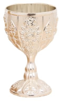 AENZA Copa vintage dorada, vintage de metal en relieve, vaso de licor, vaso de licor para el hogar (plata)