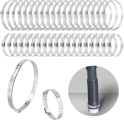 SYUTBOU 40 Stück Schlauchschellen Set Edelstahl, 25-50mm und 50-120mm Einstellbare Schlauchklemmen, Achsmanschetten Schellen, Schlauch Clips, Rohrschellen für Rohr, Kühler, Manschettenklemmen