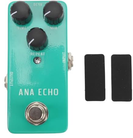 DC 9V Analog Delay Pedal Aluminiumlegierung E-Gitarre Effektpedal 12MA Gitarre Echo Pedal mit Gummiaufklebern für Gitarrenspiel