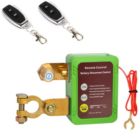 EVIEUN Drahtloser Ferngesteuerter Auto Trennschalter 12V 240A Grüne