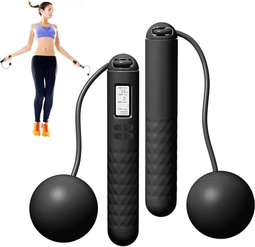 Cordless Jump Rope With Counter Wireless Skipping Rope Adult Fitness Exercise Weighted Digital Jump Rope for Women Men and Kids